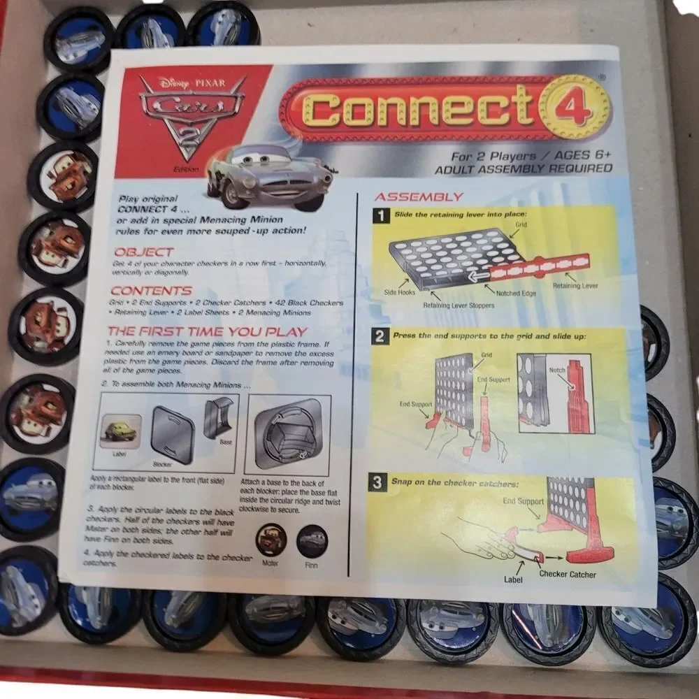 Disney Cars 2 Connect 4 game